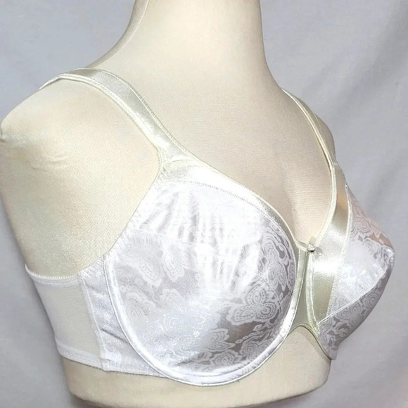 42C Bali 3562 Satin Tracings Underwire Bra White New with Tags - Picture 2 of 3